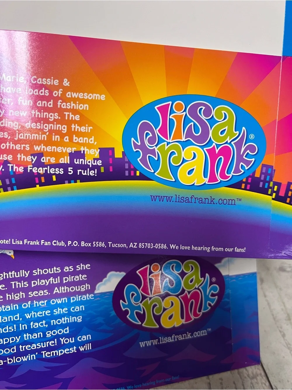 Vintage Club Lisa Frank Tempest & Fearless 5  Two Folders Pirate Puppy 2005 Y2K